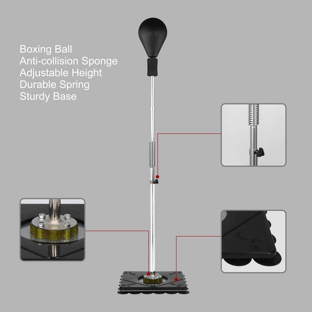 Boxing Punch with Stand Independent Boxing Ball Speed Punch With Adjustable Height Freestanding-for Mixed Martial Arts Training, Stress Relief and Fitness