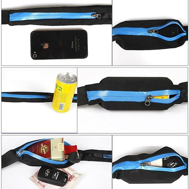 Running Belt Fanny Pack Waist Bag / Waist pack 1 L for Marathon Camping / Hiking Hunting Fishing Sports Bag Multifunctional Portable Rain Waterproof Polyester Canvas Terylene Running Bag / iPhone X