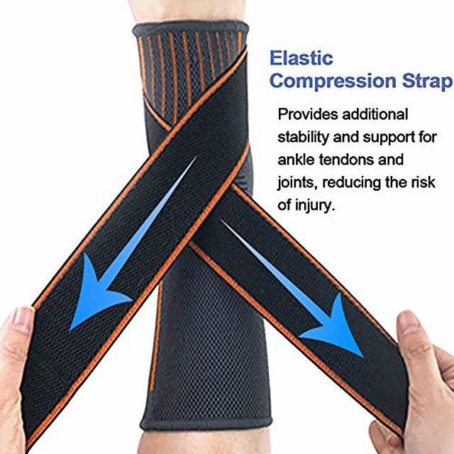 beister 1 pack ankle brace compression support sleeve with adjustable elastic strap for women and men  sprain plantar fasciitis foot socks for injury recovery  joint pain  achilles tendon  heel spurs