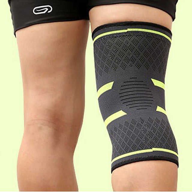 AOLIKES Protective Gear Knee Brace for Fitness Running Compression Stretchy Anti Slip Men Women Silica Gel Latex Nylon Black Light Green Light Red