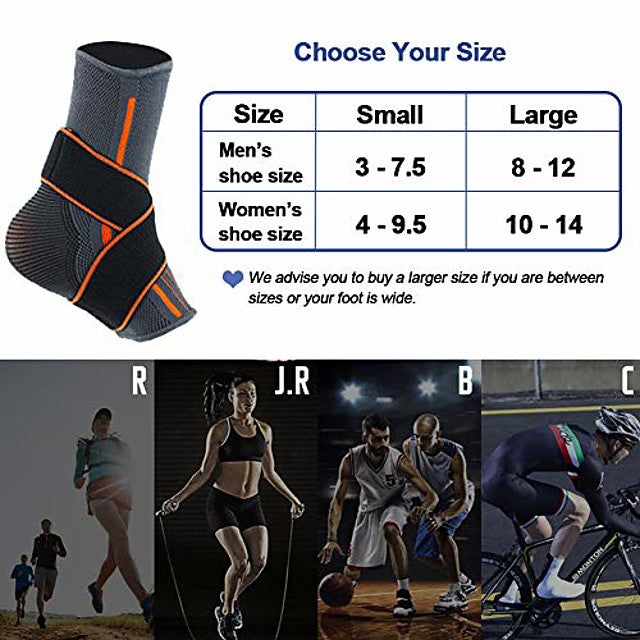 beister 1 pack ankle brace compression support sleeve with adjustable elastic strap for women and men  sprain plantar fasciitis foot socks for injury recovery  joint pain  achilles tendon  heel spurs