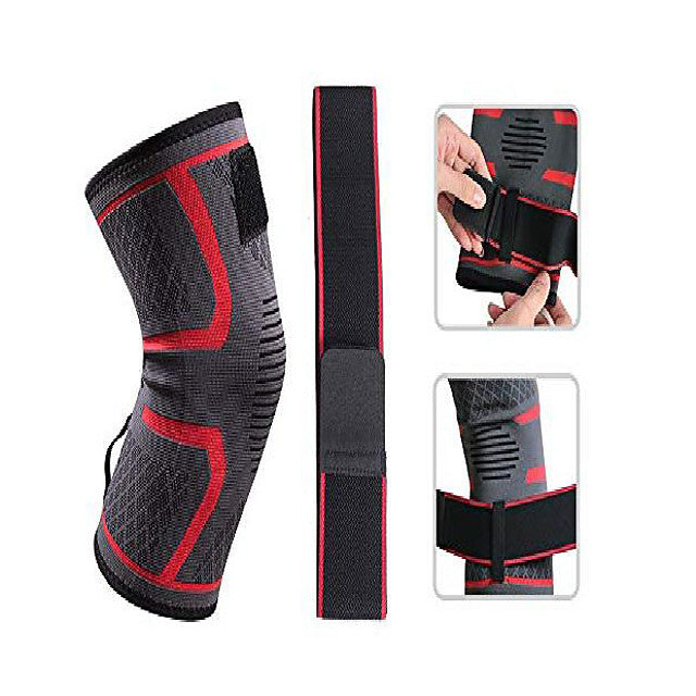 knee brace compression sleeve with strap for best support &amp;amp; pain relief for meniscus tear  arthritis  running  basketball  mcl  crossfit  jogging and post surgery recovery for men &amp;amp; women red