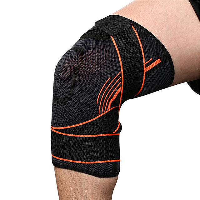 Knee Brace Knee Sleeve for Fitness Basketball Football / Soccer Shockproof Elastic Protection Nylon Toyokalon Hair Emulsion 1 pc Sports Outdoor Athletic Orange Green