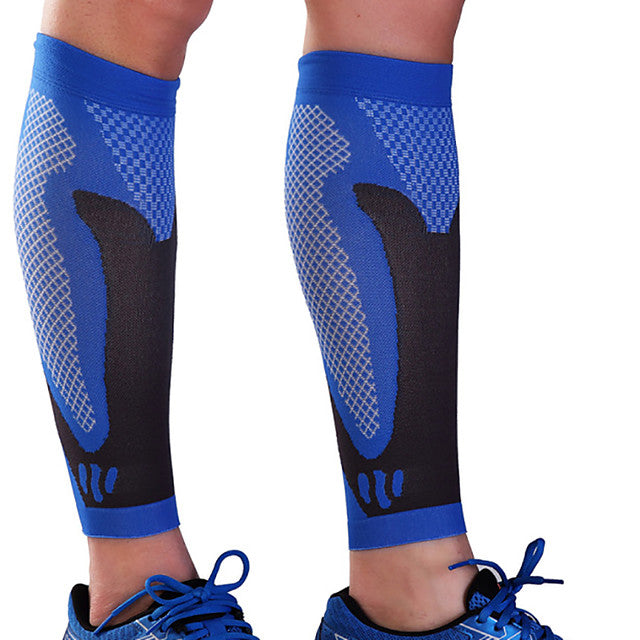 Leg Sleeves Calf Support Calf Compression Sleeves Sporty for Running Marathon Elastic Breathable Sweat-wicking Men&#039;s Women&#039;s Polyester / Polyamide Spandex Fabric 1 Piece Sports Black White Fuchsia