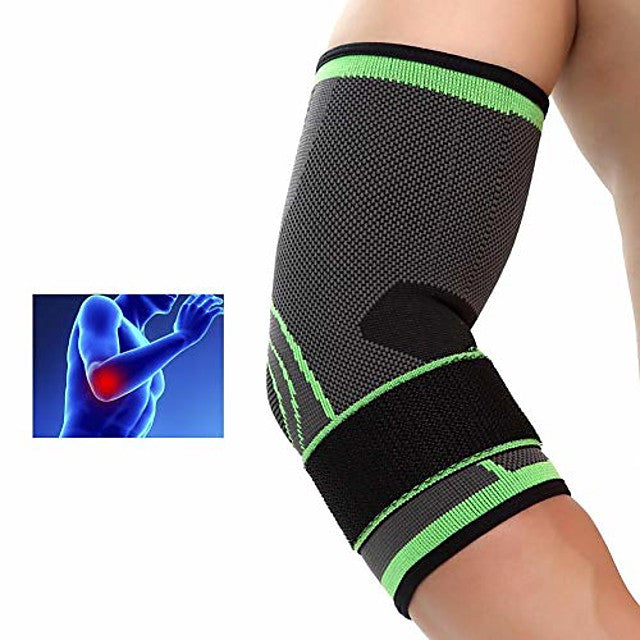 elbow brace with strap compression support sleeve for pain relief  tennis elbow brace and golfers elbow treatment  workouts - single