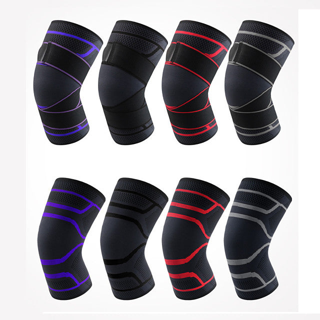 Knee Brace Knee Sleeve Sporty for Joint Pain and Arthretith Marathon Running Adjustable Anti-slip Strap Joint support Men&#039;s Women&#039;s Silicon Nylon Spandex Fabric 1 Piece Sports Black / Red