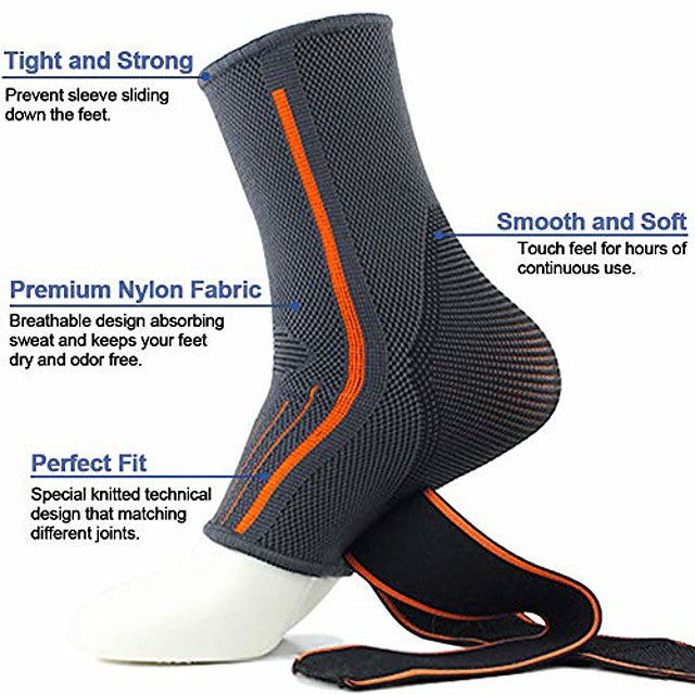 beister 1 pack ankle brace compression support sleeve with adjustable elastic strap for women and men  sprain plantar fasciitis foot socks for injury recovery  joint pain  achilles tendon  heel spurs