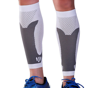 Leg Sleeves Calf Support Calf Compression Sleeves Sporty for Running Marathon Elastic Breathable Sweat-wicking Men&#039;s Women&#039;s Polyester / Polyamide Spandex Fabric 1 Piece Sports Black White Fuchsia