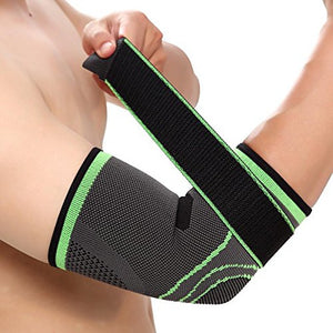 elbow brace with strap compression support sleeve for pain relief  tennis elbow brace and golfers elbow treatment  workouts - single