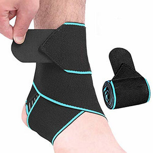 ankle brace kit  2 pack adjustable compression ankle braces for sports protection  achilles tendonitis  injury recovery  one size fits most for men &amp;amp; women (blue)