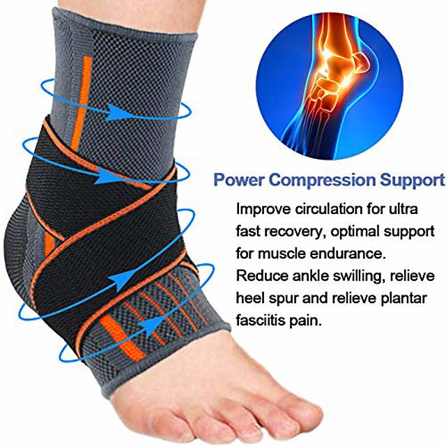 beister 1 pack ankle brace compression support sleeve with adjustable elastic strap for women and men  sprain plantar fasciitis foot socks for injury recovery  joint pain  achilles tendon  heel spurs