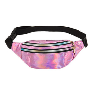 belt bag women belt bag metallic water-repellent bum bag 2 compartments shoulder bags girls shoulder bags mobile phone bag bag travel hiking pink