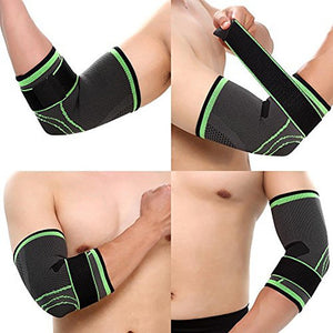 elbow brace with strap compression support sleeve for pain relief  tennis elbow brace and golfers elbow treatment  workouts - single