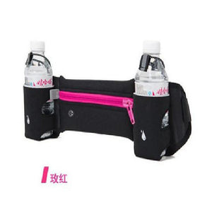 Running Belt with Water Bottle Holder for Runners Running Walking  Waterproof Waist Pack for Women Men with Adjustable Block Pink