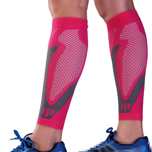 Leg Sleeves Calf Support Calf Compression Sleeves Sporty for Running Marathon Elastic Breathable Sweat-wicking Men&#039;s Women&#039;s Polyester / Polyamide Spandex Fabric 1 Piece Sports Black White Fuchsia