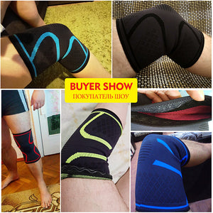 Knee Brace for Running Camping / Hiking Hiking Elastic Protection Breathable Nylon Emulsion Spandex Fabric 1 Sports Outdoor Athletic Black Red Blue