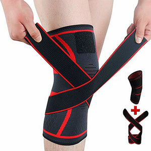 knee brace compression sleeve with strap for best support &amp;amp; pain relief for meniscus tear  arthritis  running  basketball  mcl  crossfit  jogging and post surgery recovery for men &amp;amp; women red